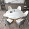 LuminaStone Round Dining Table – 59" White Sintered Stone | Seats 6–8 | Trufairs