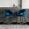 Blue Modern Velvet Bar Stool – Plush Upholstery & Metal Base | Counter Seating | Trufairs