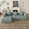 Modern upholstered combination sofa set, fully compressed modular 103" L-shaped combination living room sofa set with 3 pillows, free combination sofa for living room and bedroom (left side recliner)