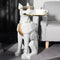 Modern Dog Sculpture Resin Side Table – Tray Top with Built-In Tissue Storage | Playful Functional Home Accent | Trufairs