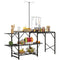 Outsunny Folding Camp Kitchen Table, Portable Camping Cooking Station with Adjustable Lantern Holder, Hanging Hooks and Carrying Bag for Outdoor Picnic Beach BBQ Traveling