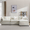 112.2" L-Shape Chenille Upholstered Sofa for Living Room Modern Luxury Sofa Couch with Ottoman and 5 Pillows for Living Room