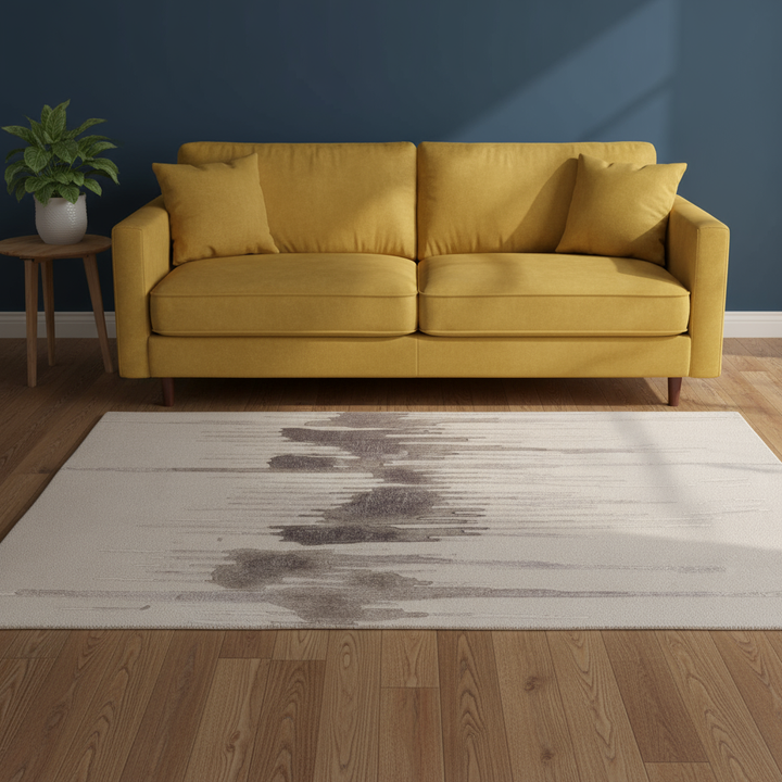 12' X 15' Ivory Taupe and Brown Abstract Hand Tufted Area Rug