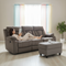 Premium Brown Microsuede Manual Recliner Sofa with Steel Base - Contemporary 3-Seat Glider Reclining Sofa for Modern Living Room