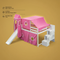 Full Size Loft Bed with Tent and Tower, Sturdy Wooden Frame, Adventure-Themed Fun and Functional Design for Bedroom, Pink
