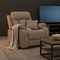 Premium Beige Microsuede Manual Recliner Chair with Steel Base - Contemporary Single-Seat Glider Reclining Chair for Modern Living Room