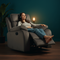 Premium Brown Microsuede Manual Recliner Chair with Steel Base - Contemporary Single-Seat Glider Reclining Chair for Modern Living Room