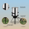 30QT Propane Turkey Fryer Set Silver Aluminum Pot with Black Round Iron Stand Outdoor Gas Deep Fryer Kit for Frying Turkey Seafood and Boiling Crawfish Backyard Cooking Equipment