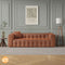 Eden Modern Tufted Chesterfield Boucle Fabric Sofa Orange