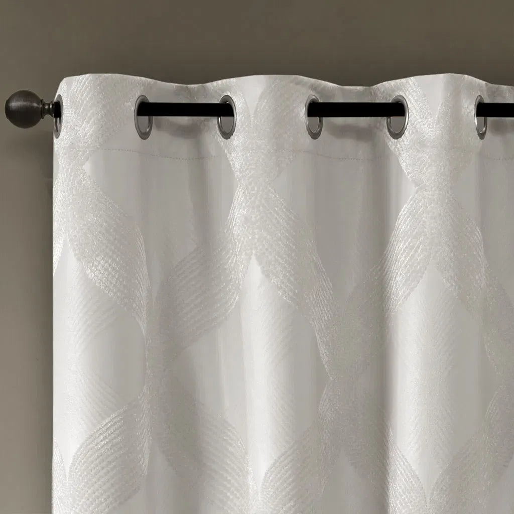 Ogee Knitted Jacquard Total Blackout Curtain Panel(Only 1 Pc Panel)