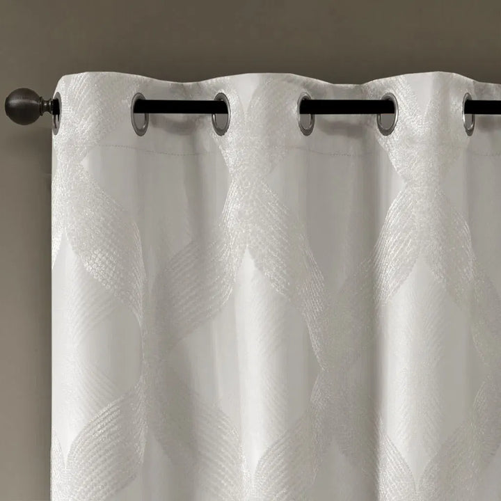 Ogee Knitted Jacquard Total Blackout Curtain Panel(Only 1 Pc Panel)