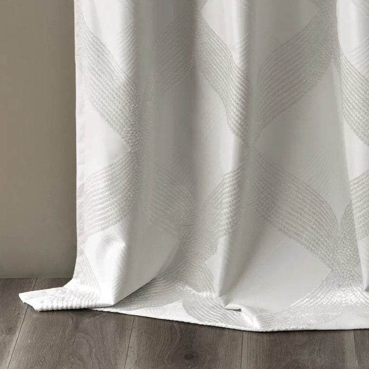 Ogee Knitted Jacquard Total Blackout Curtain Panel(Only 1 Pc Panel)