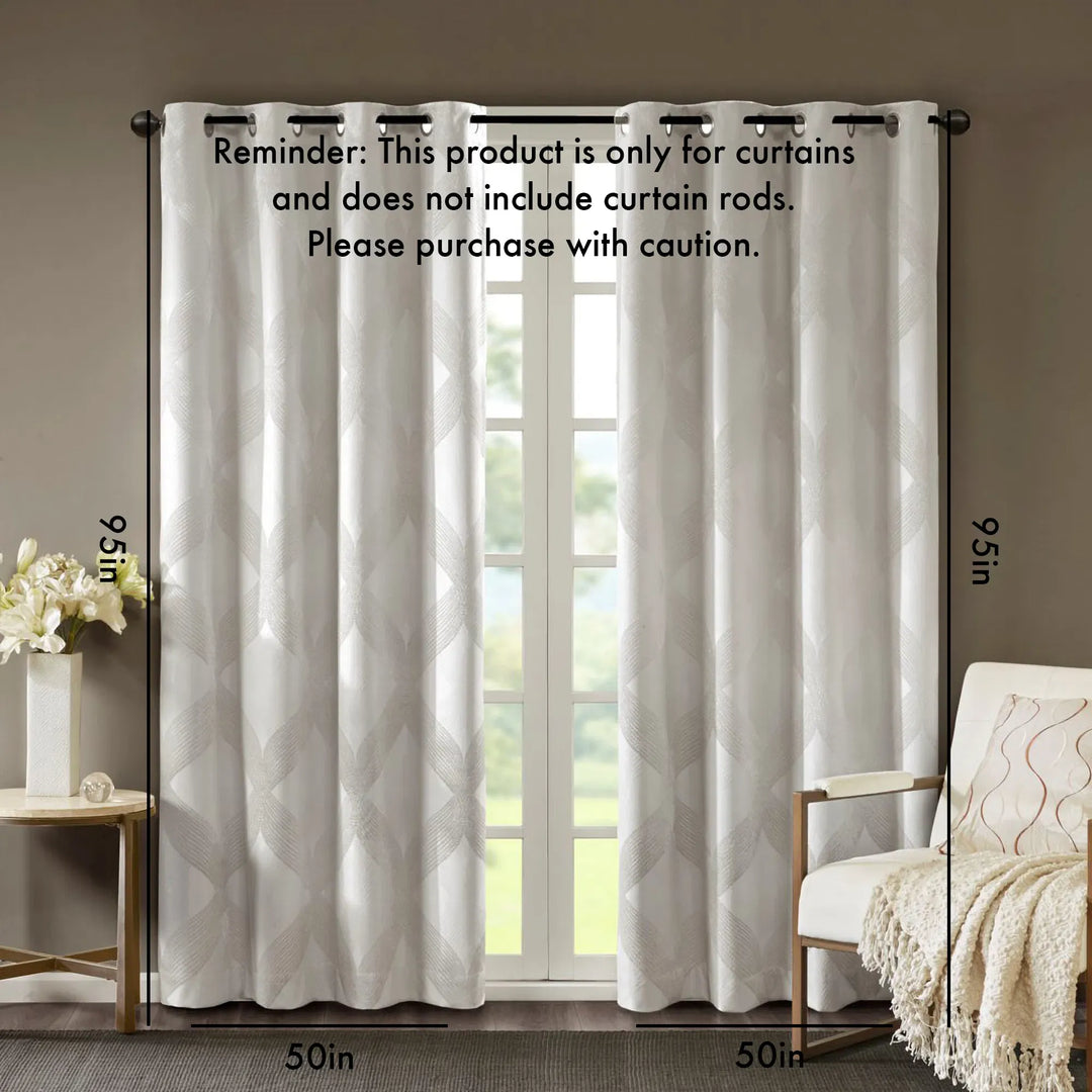 Ogee Knitted Jacquard Total Blackout Curtain Panel(Only 1 Pc Panel)
