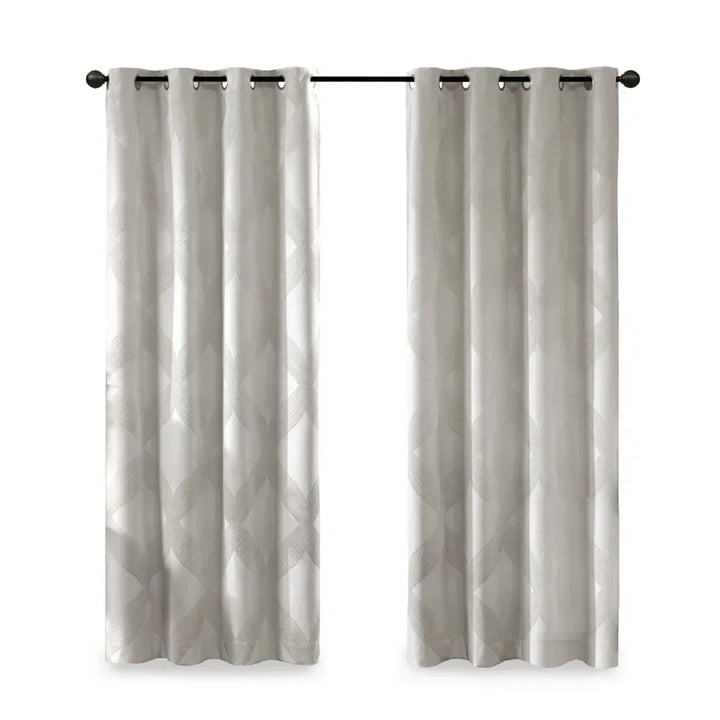 Ogee Knitted Jacquard Total Blackout Curtain Panel(Only 1 Pc Panel)