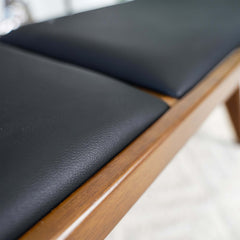 Keira Black Vegan Leather Bench