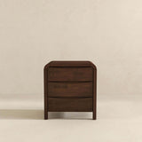 Lionel Mid Century Modern Solid Wood Nightstand 3-Drawer Bed Side Table