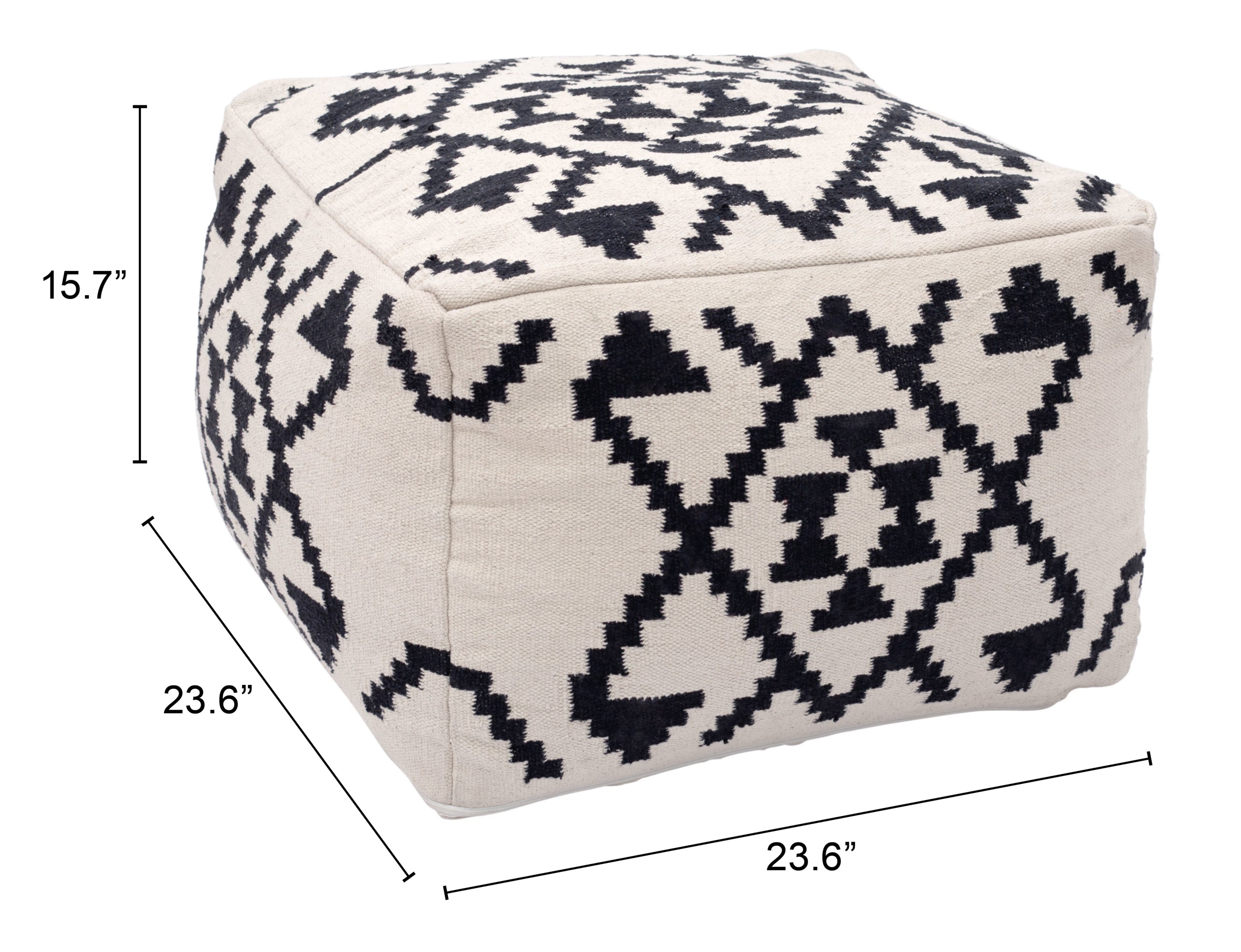 Lizardo Ottoman Beige & Black