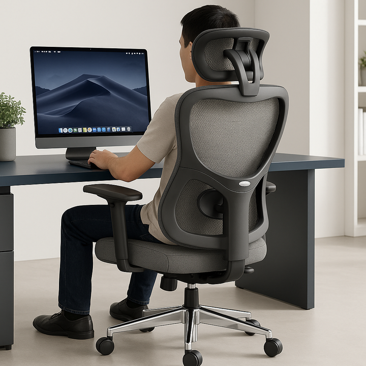 Ergonomic Mesh Office Chair High Back Computer Desk Chair Adjustable Headrest Lumbar Support 3D Armrests Black