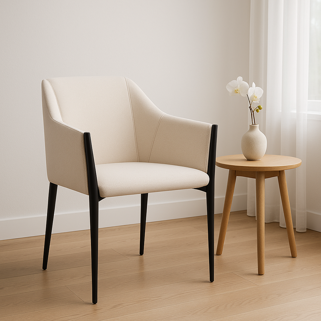 Andover Dining Chair: Modern Fabric Steel Frame Chair with Powder Coated Finish
