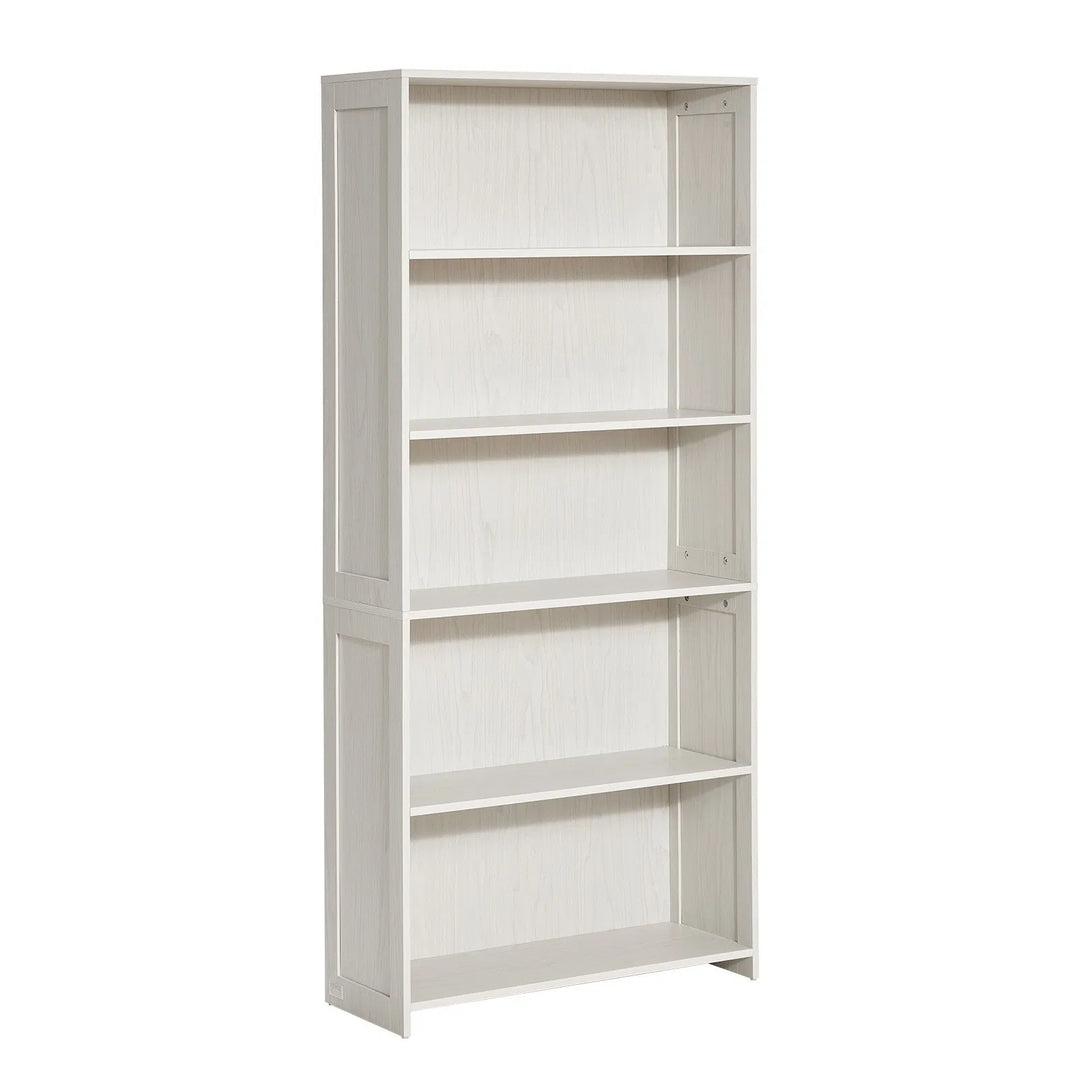 5 Tiers Wide Bookshelf 68" Wooden Freestanding Open Bookcase Shelf White