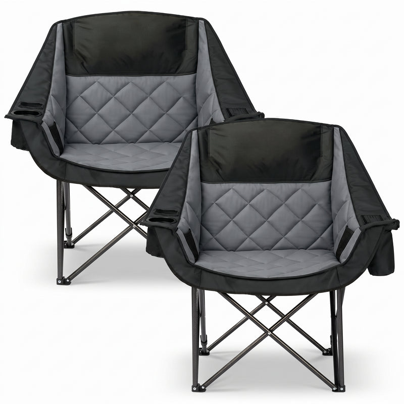 Oversized Camping Chairs 2 Pack – Extra-Large Folding Outdoor Chairs, Padded - 01 (replacement)