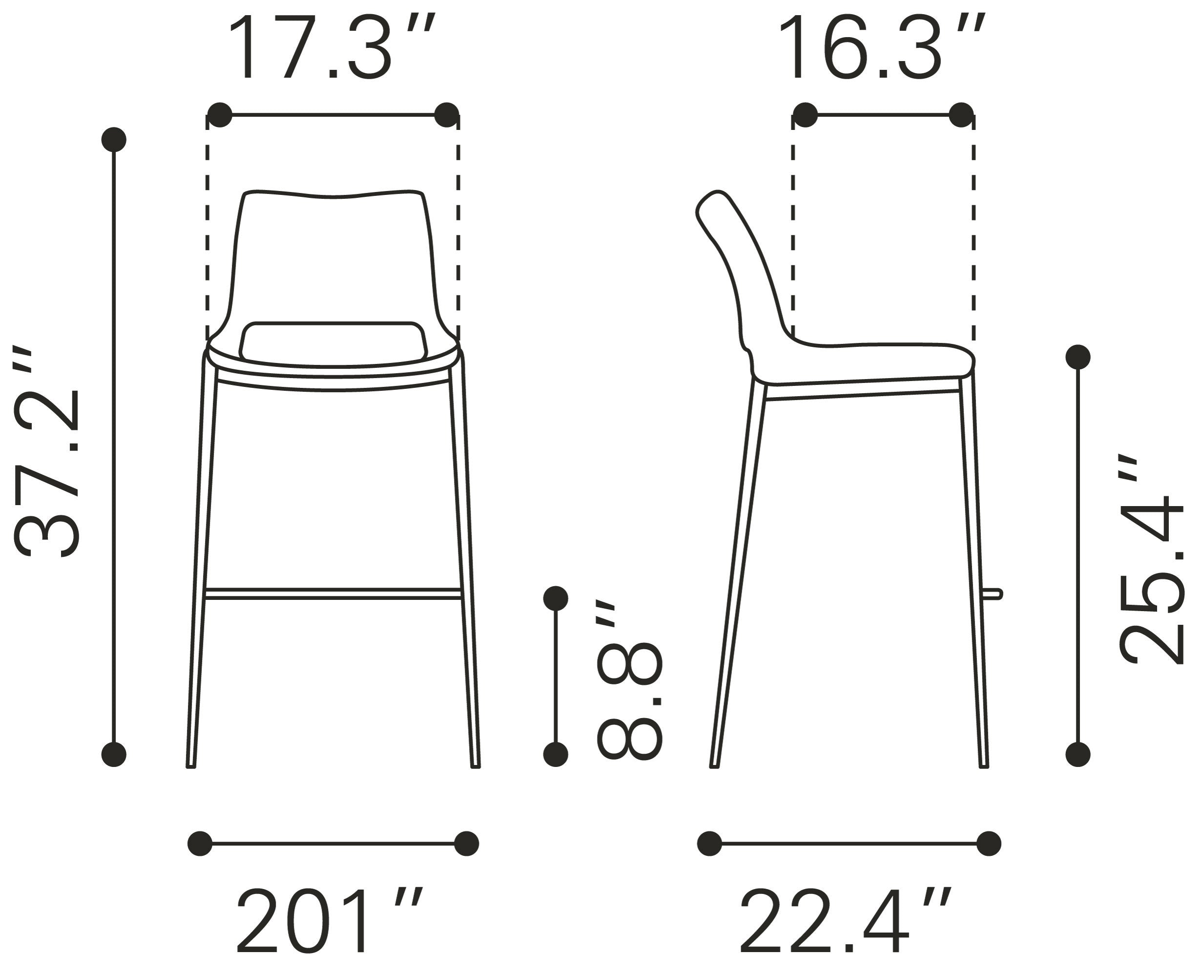 Ace Counter Stool Brown & Walnut