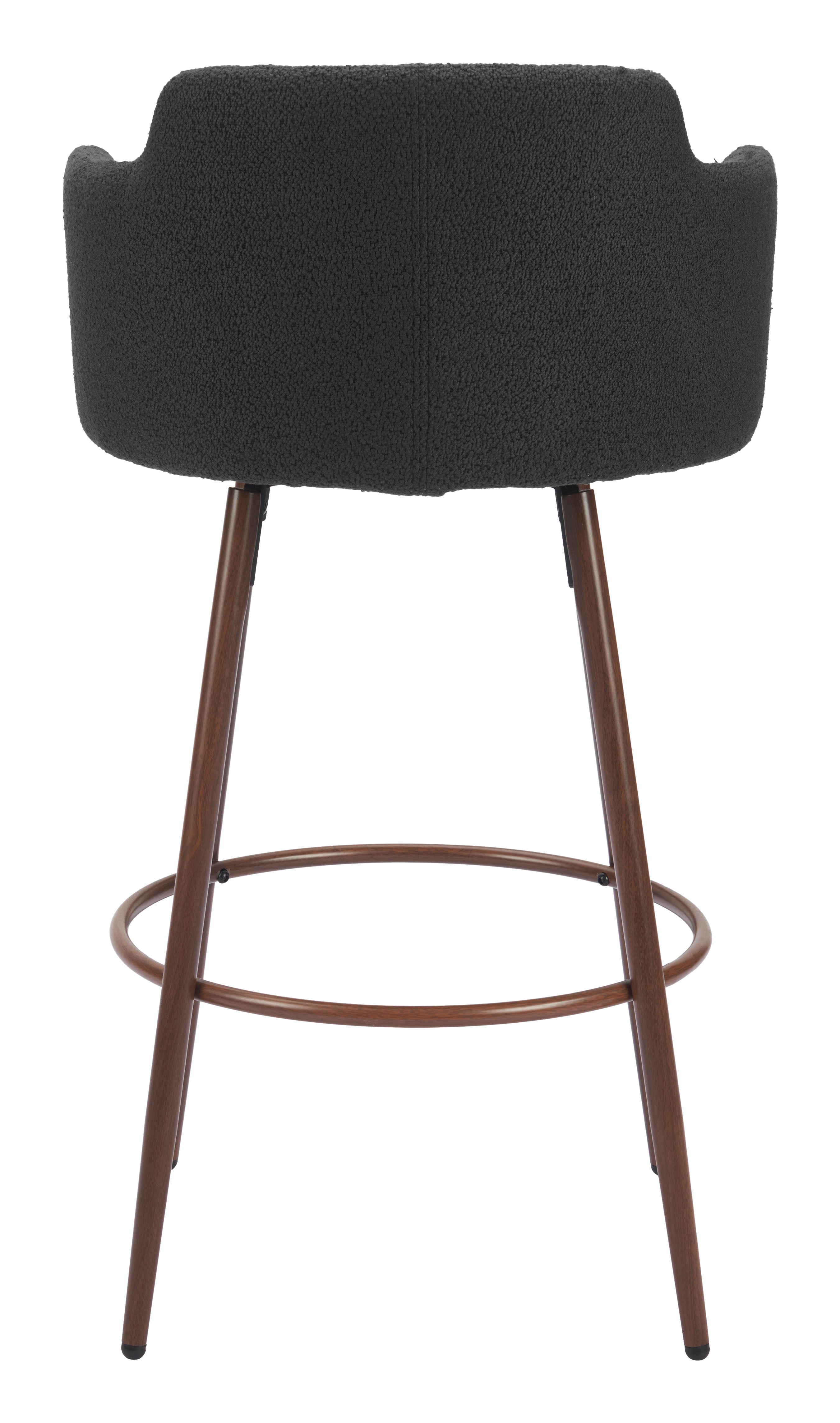 Kono Swivel Barstool Black & Walnut