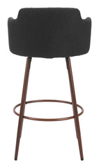 Kono Swivel Barstool Black & Walnut