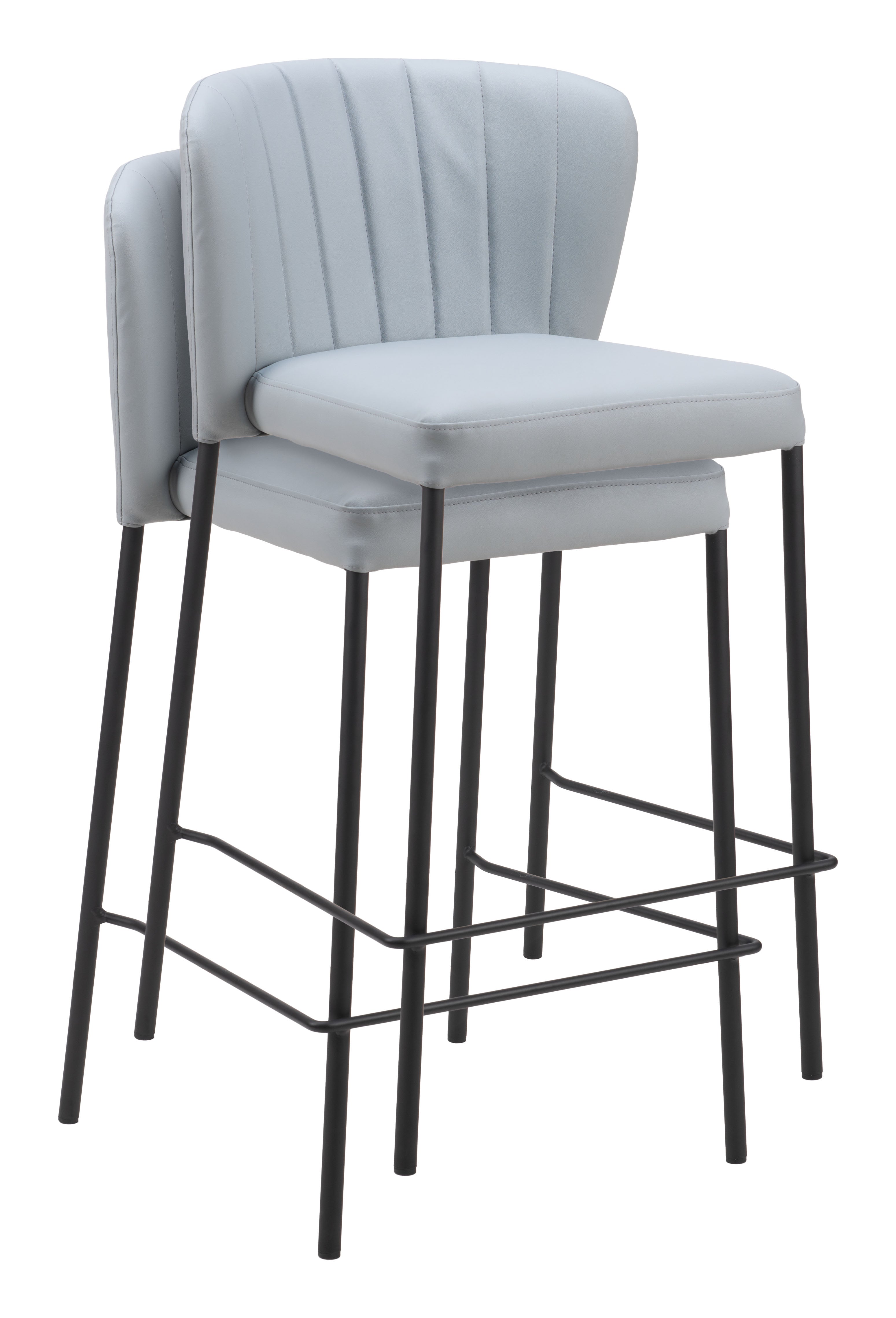 Linz Counter Stool (Set of 2) Gray