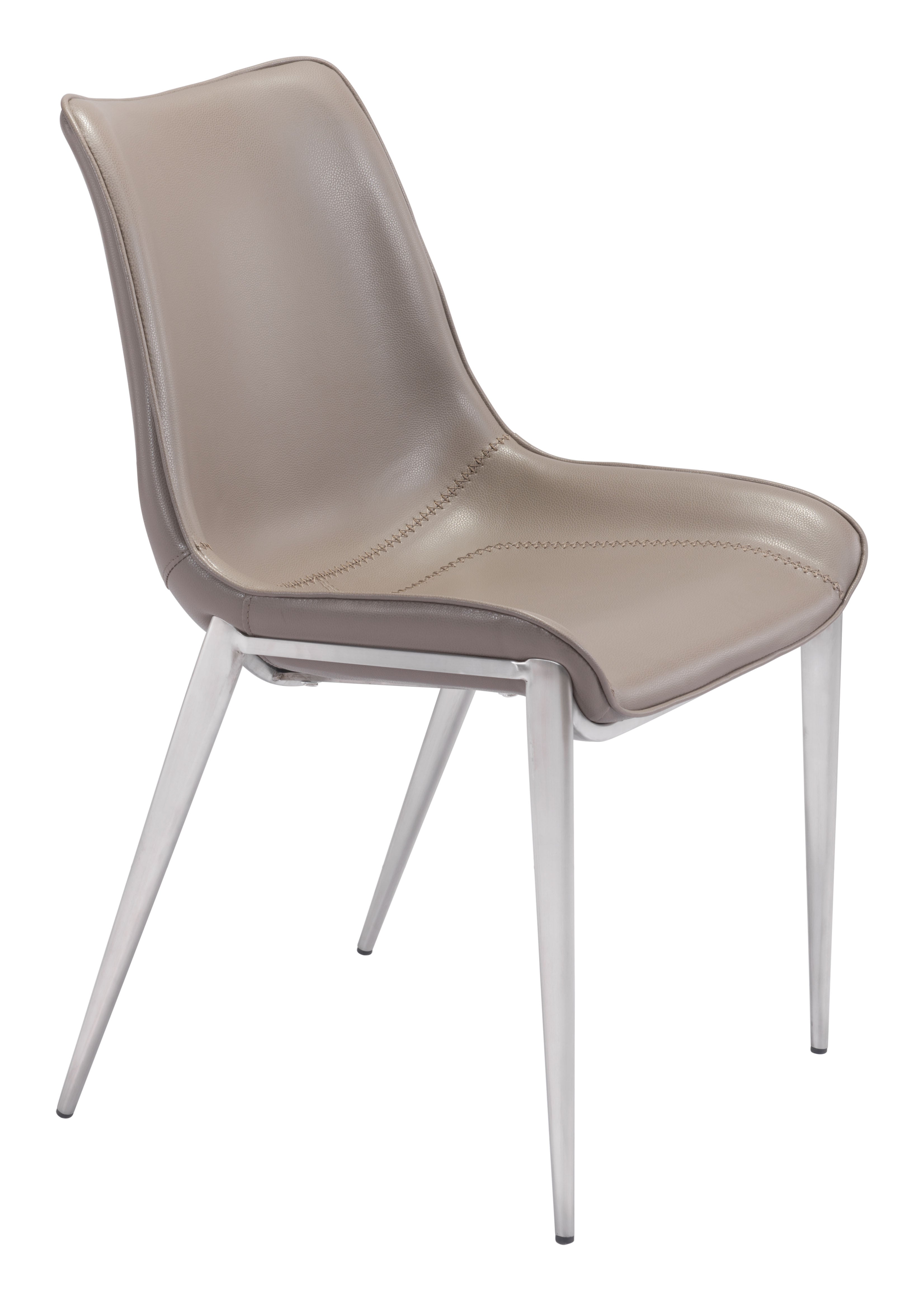 Magnus Dining Chair Brown & Silver