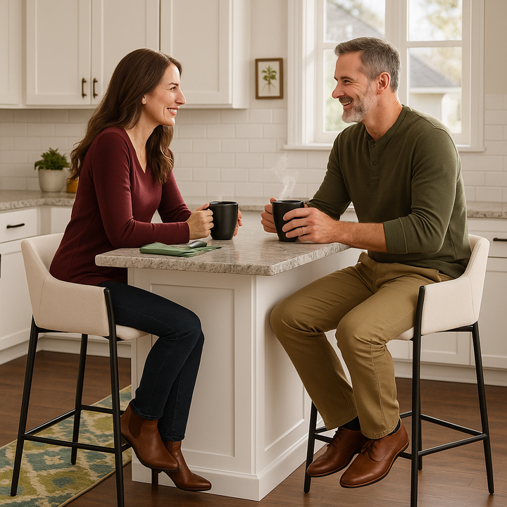 Andover Barstool: Contemporary Steel & Fabric Design