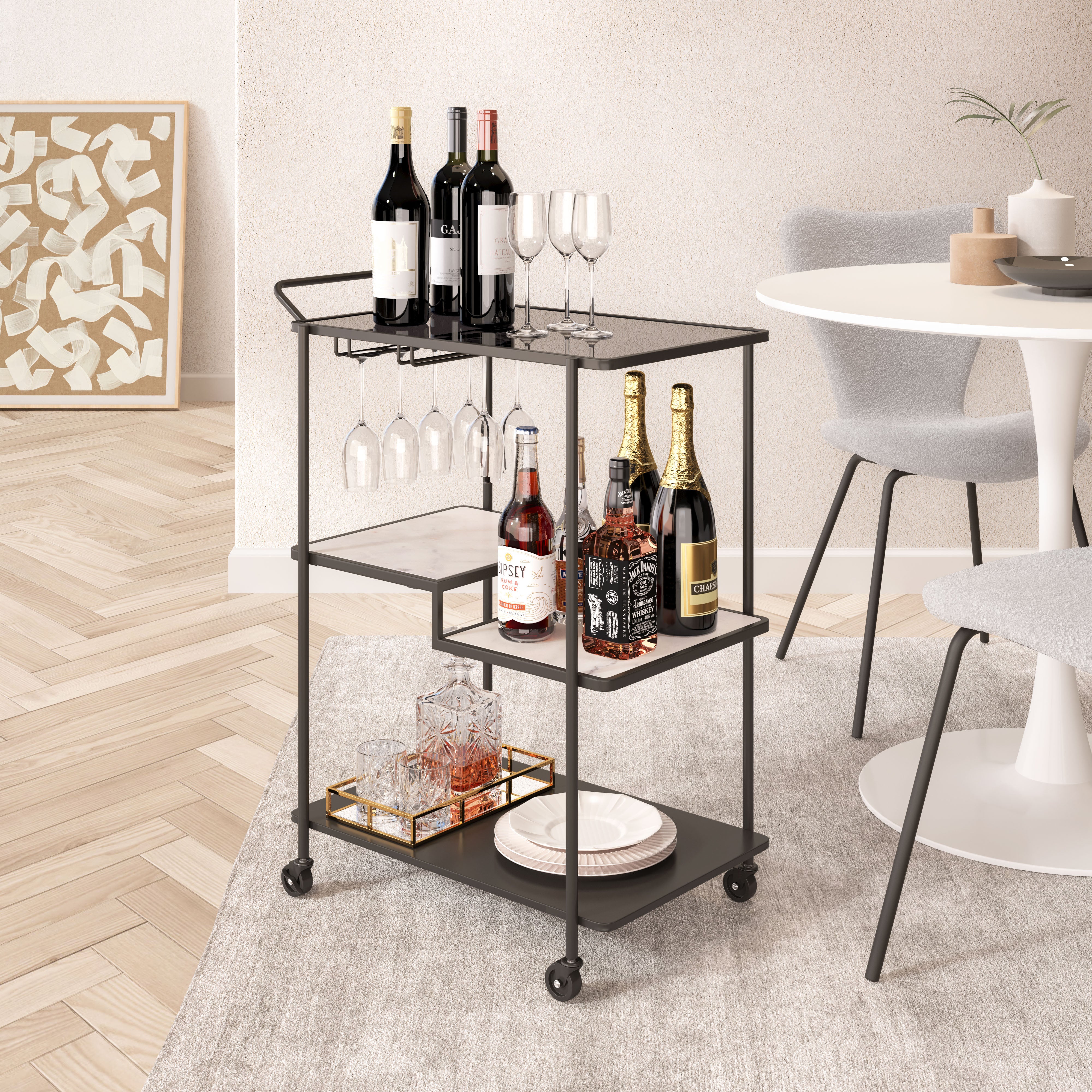 Constanza Bar Cart & Black