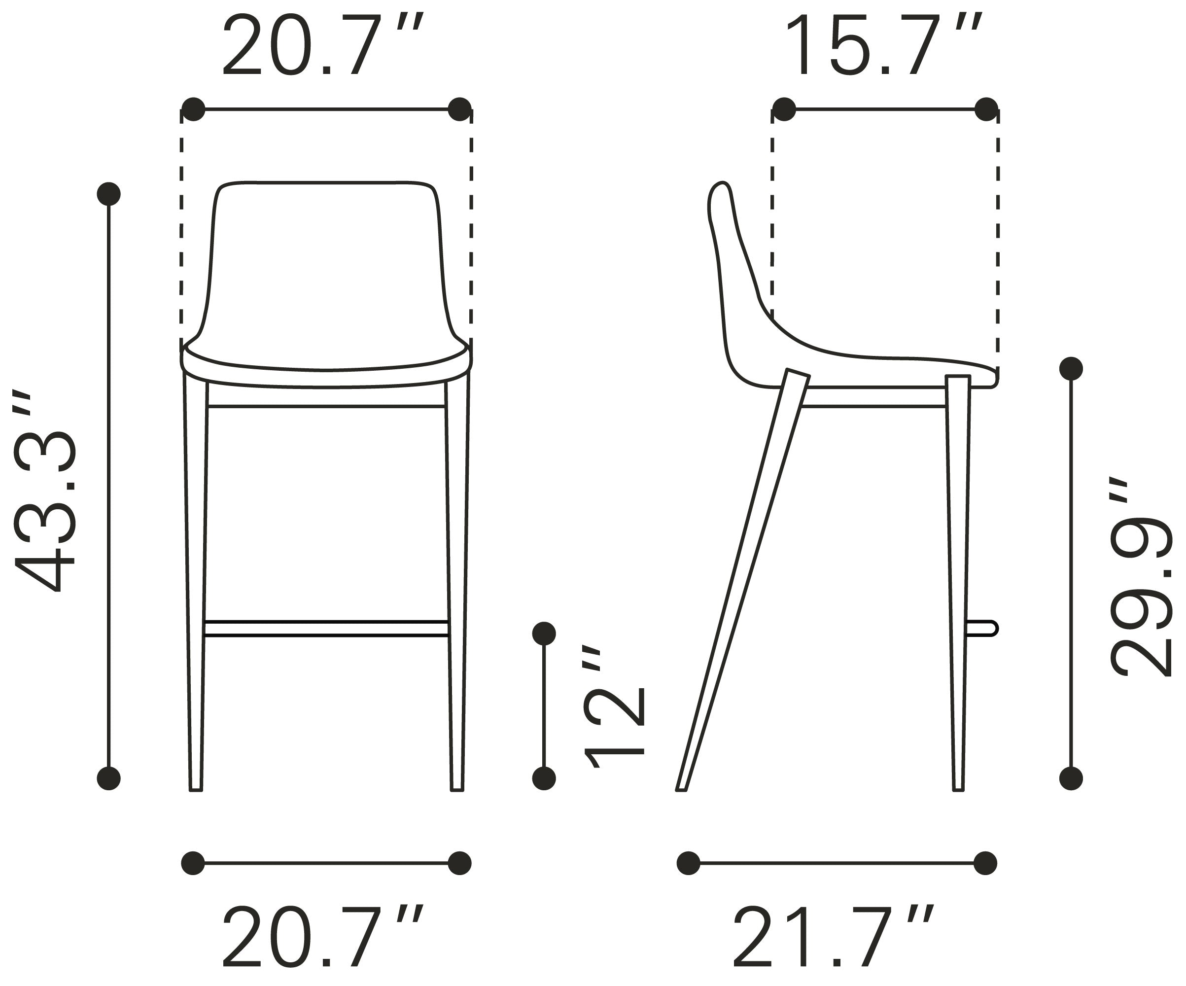 Magnus Barstool Slate Gray & Walnut