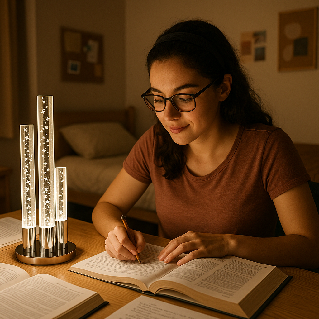 Lumina Crystal Trio 3-Light Ambient Table Lamp in Chrome.