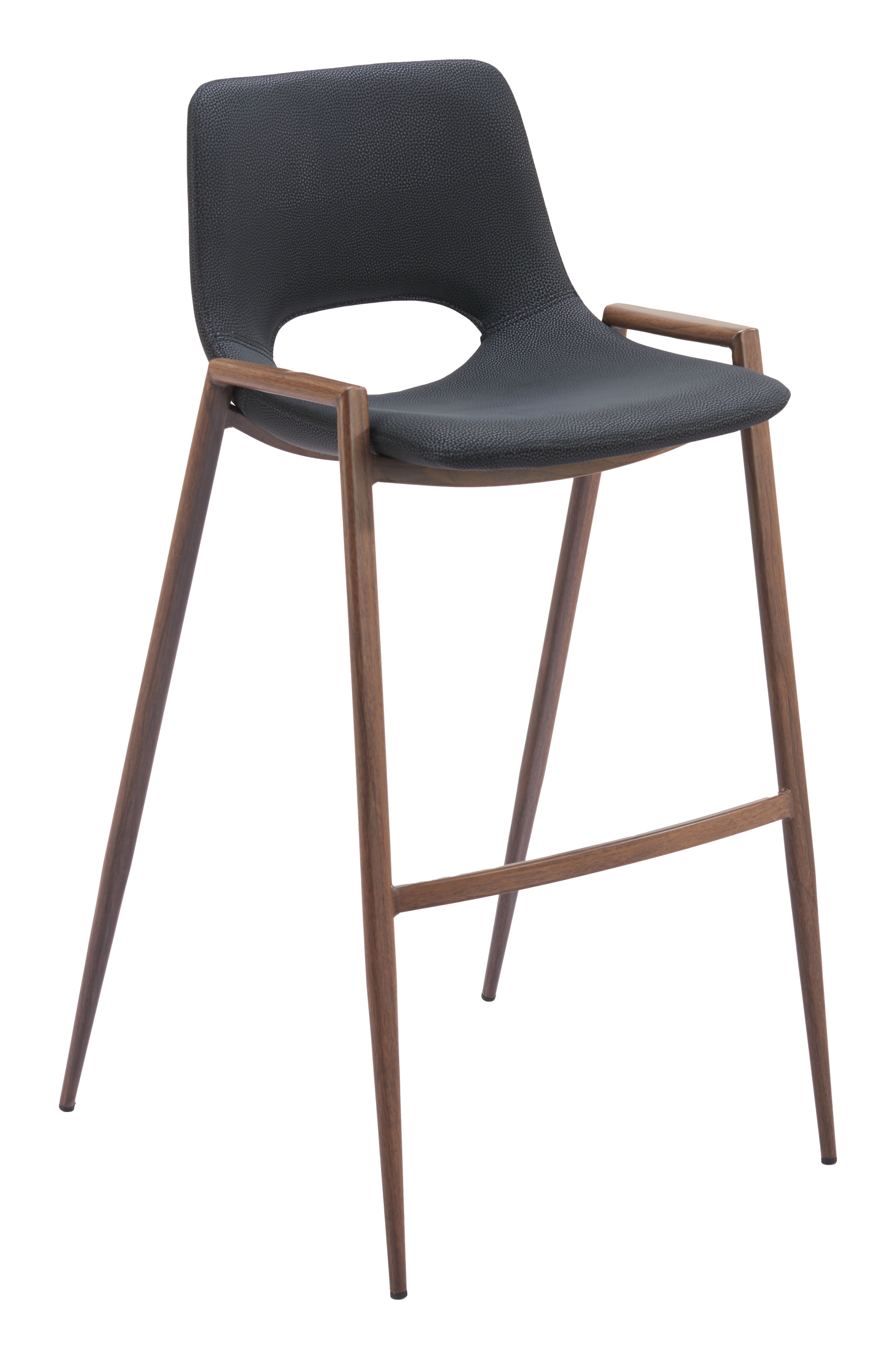 Desi Barstool Black & Walnut