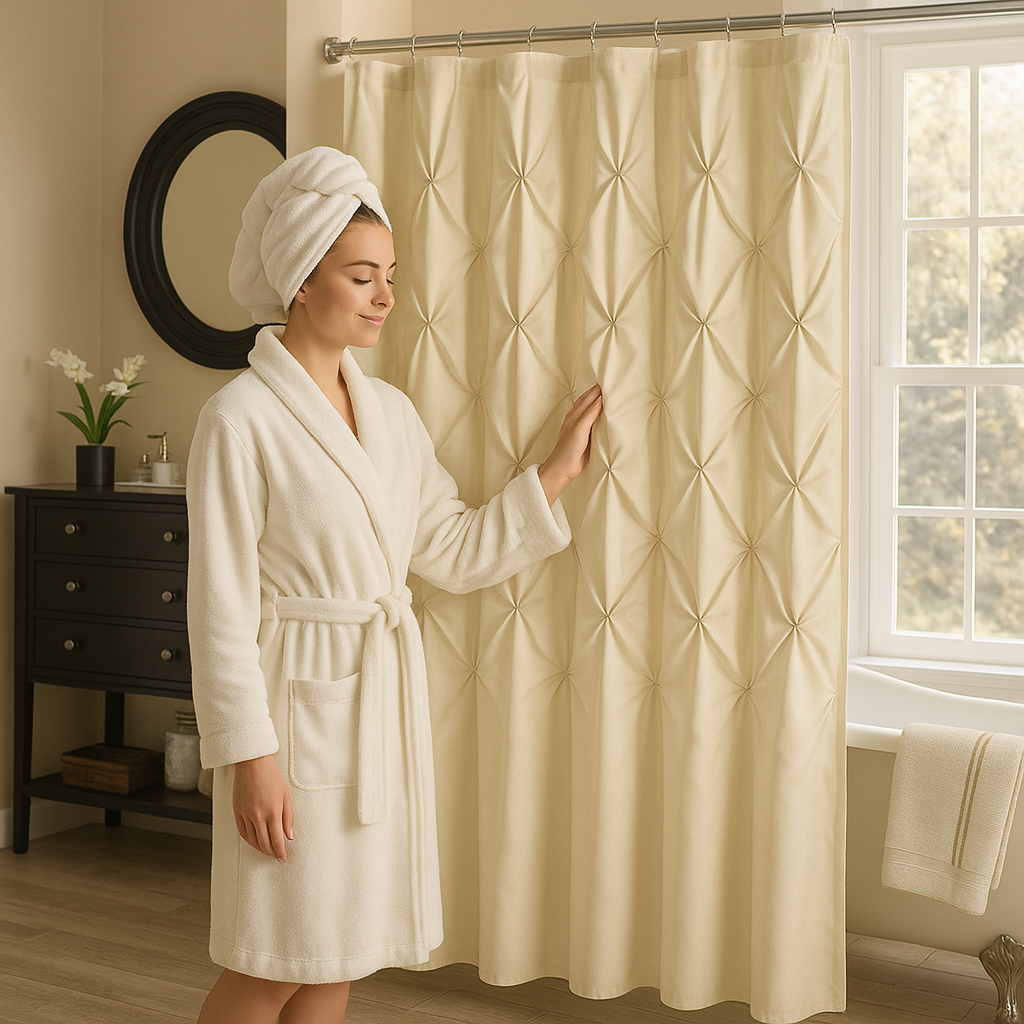 Tufted Semi-Sheer Shower Curtain