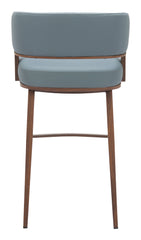 Poise Barstool Azure Gray & Walnut