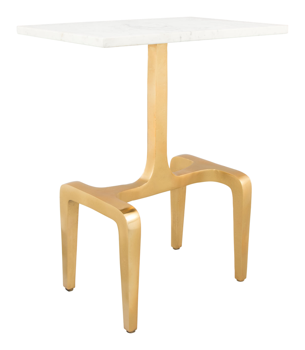 Clement Side Table White & Gold