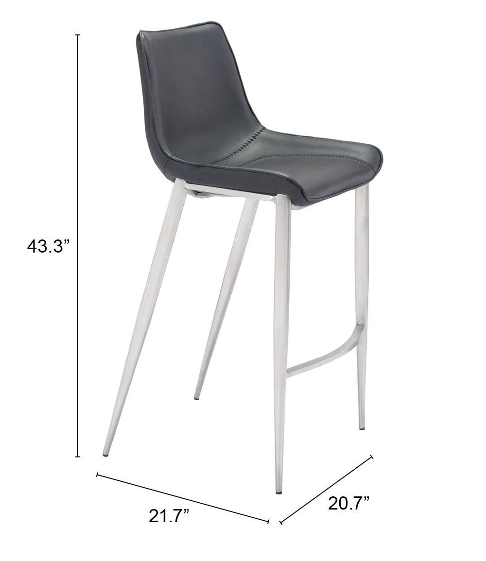 Magnus Barstool Black & Silver