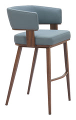 Poise Barstool Azure Gray & Walnut