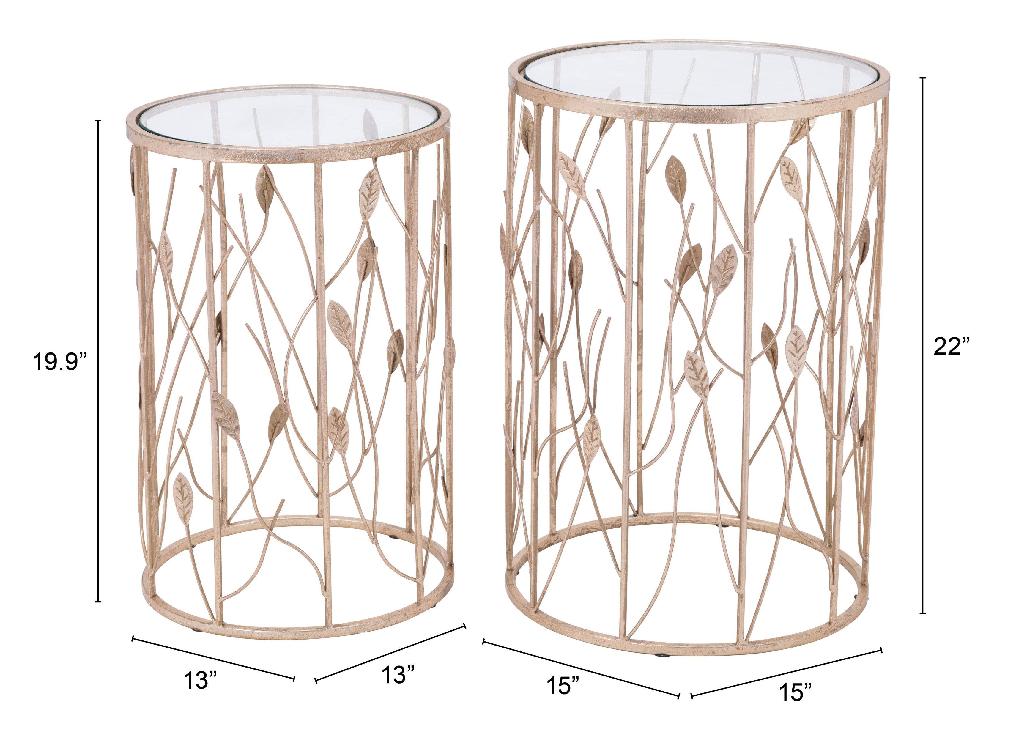 Sage Side Table Set Gold