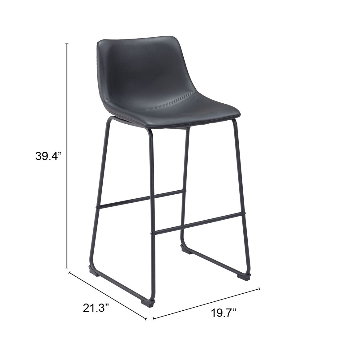 Smart Barstool (Set of 2) Black