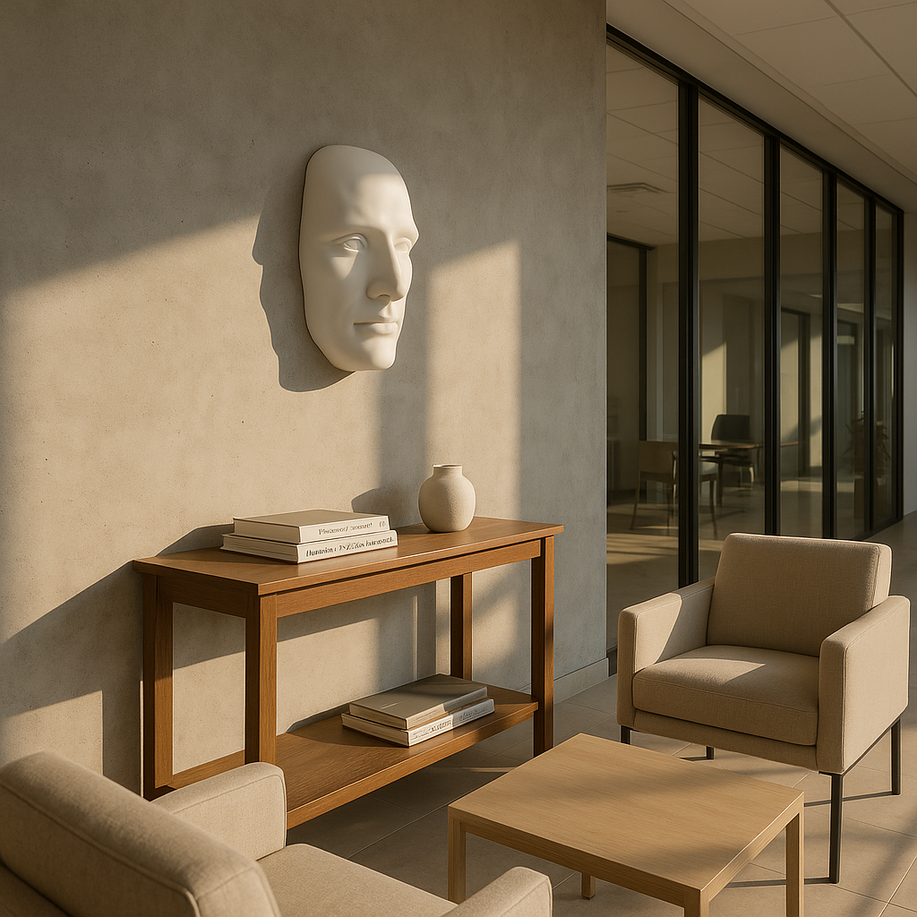 Premium Sumerian Masculine Face Wall Sculpture - Matte White Resin Statement Piece with Ancient-Inspired Design