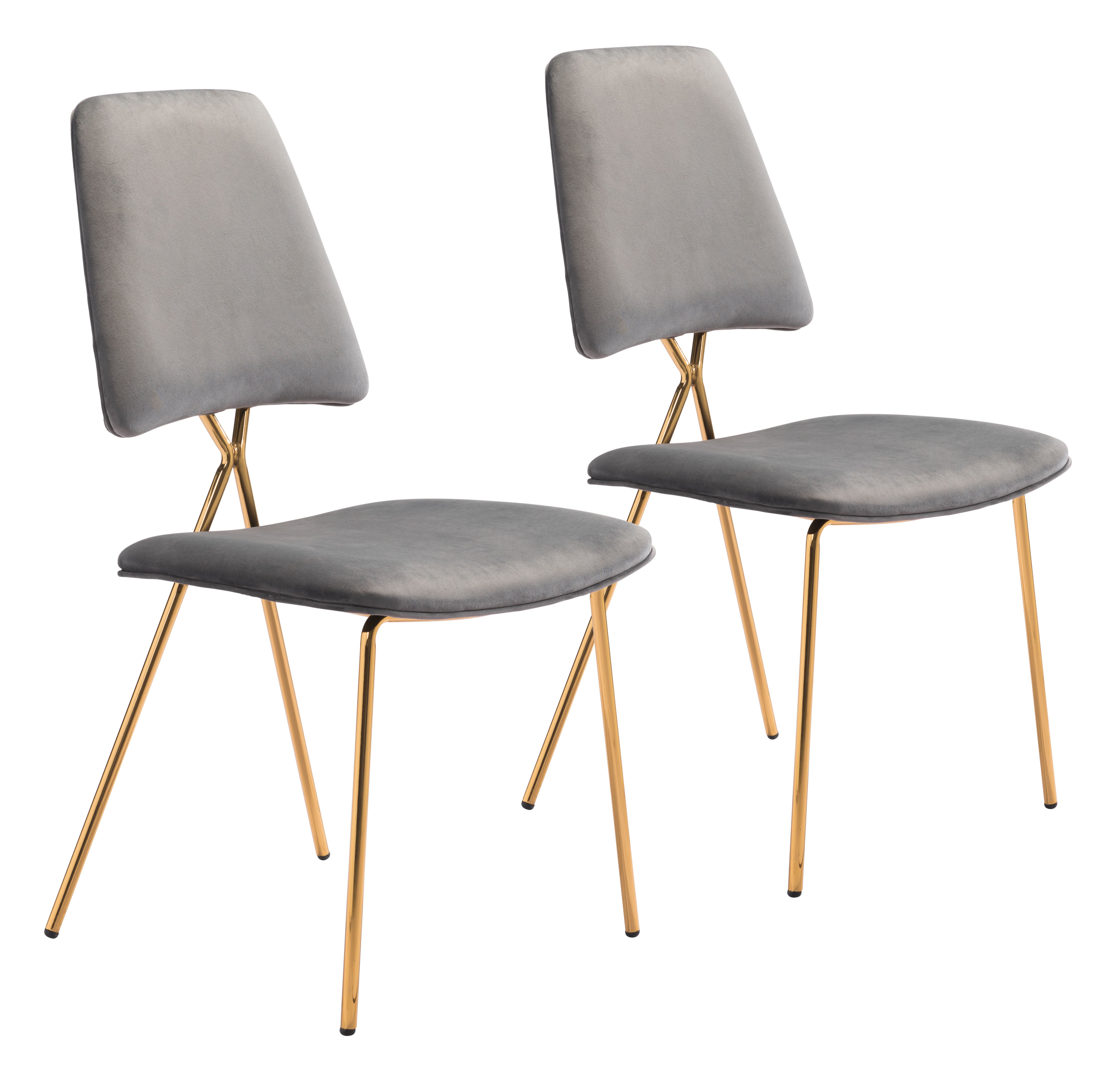 Chloe Dining Chair Gray & Gold