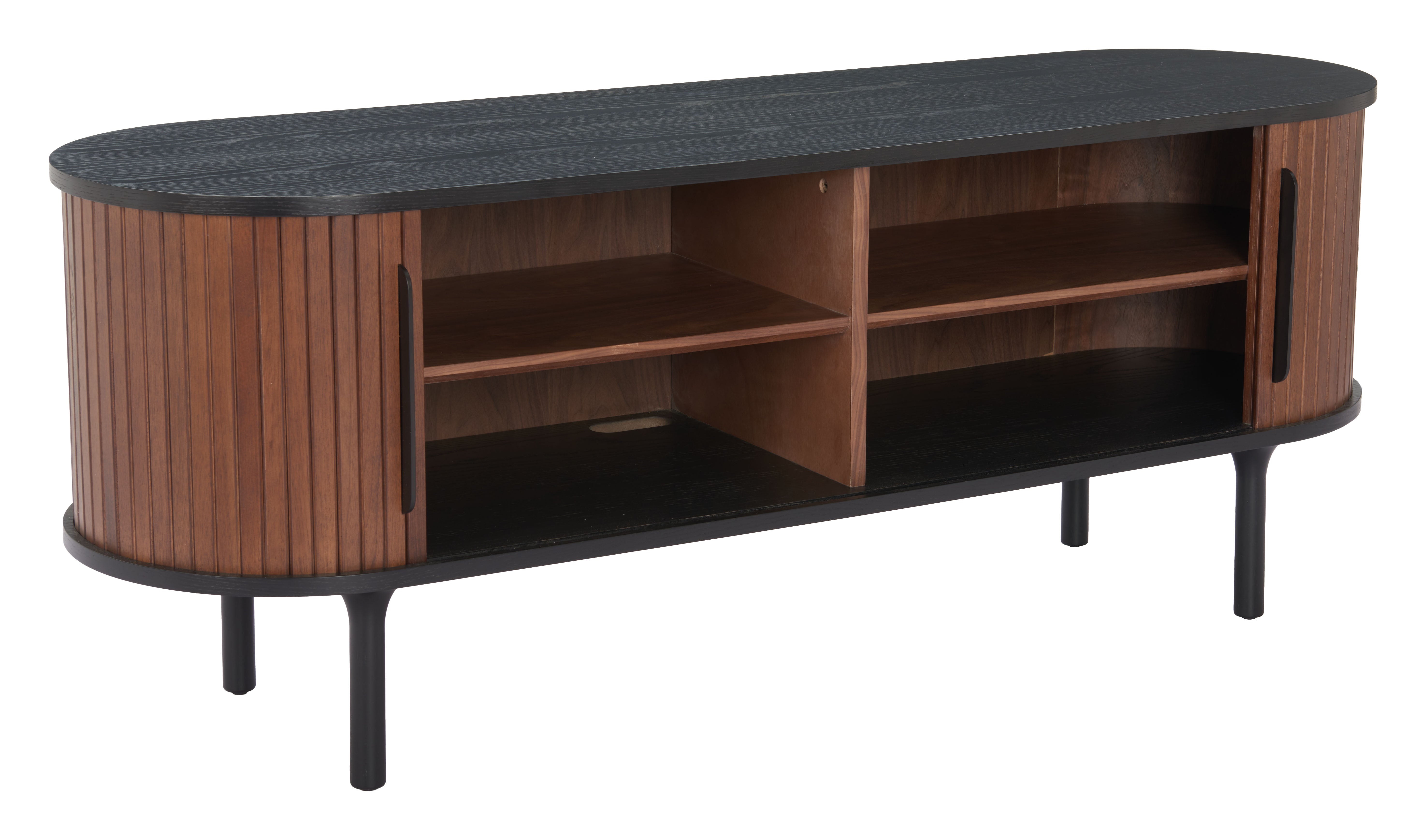 Koriana Entertainment Stand Black & Walnut