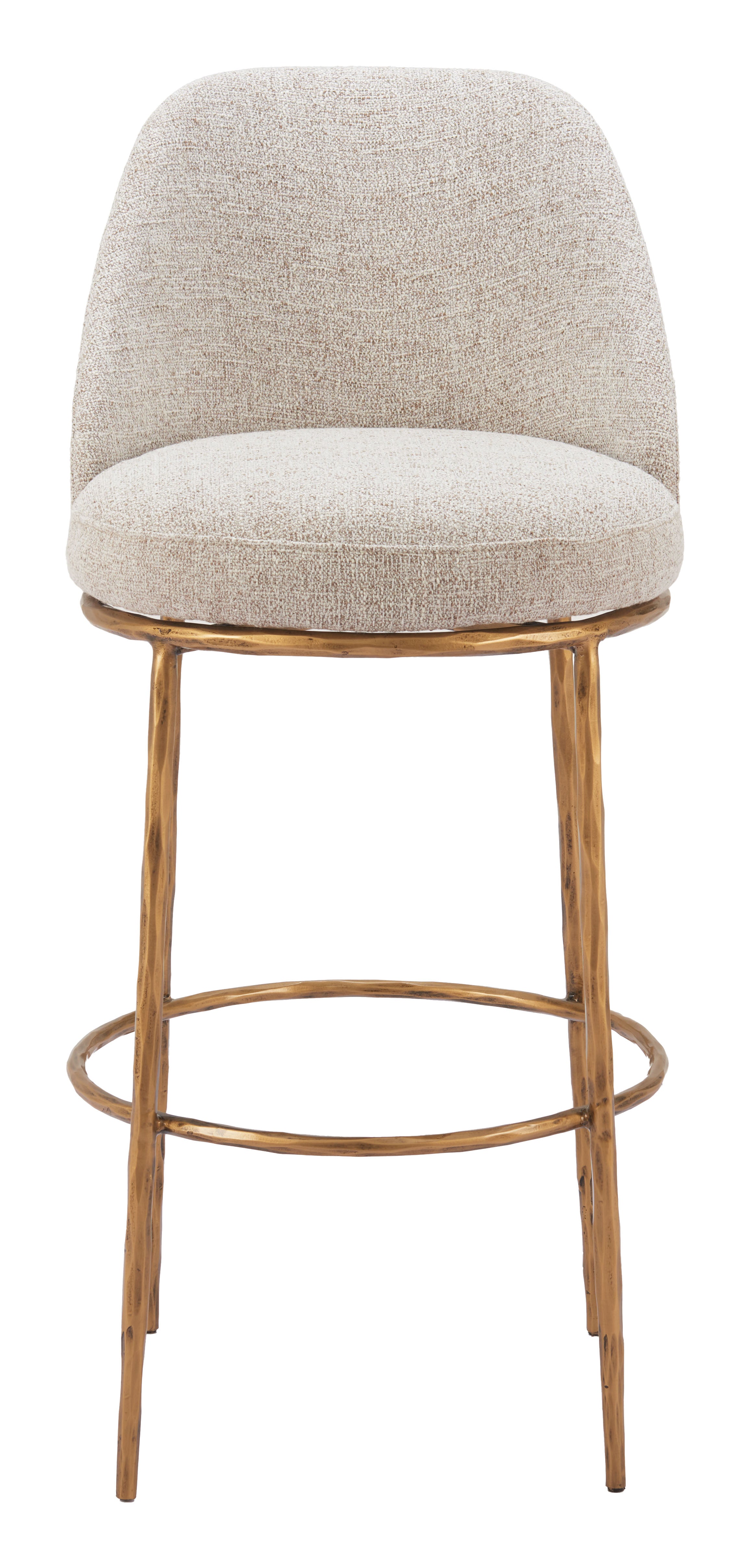 Nordhavn Swivel Barstool Beige & Gold