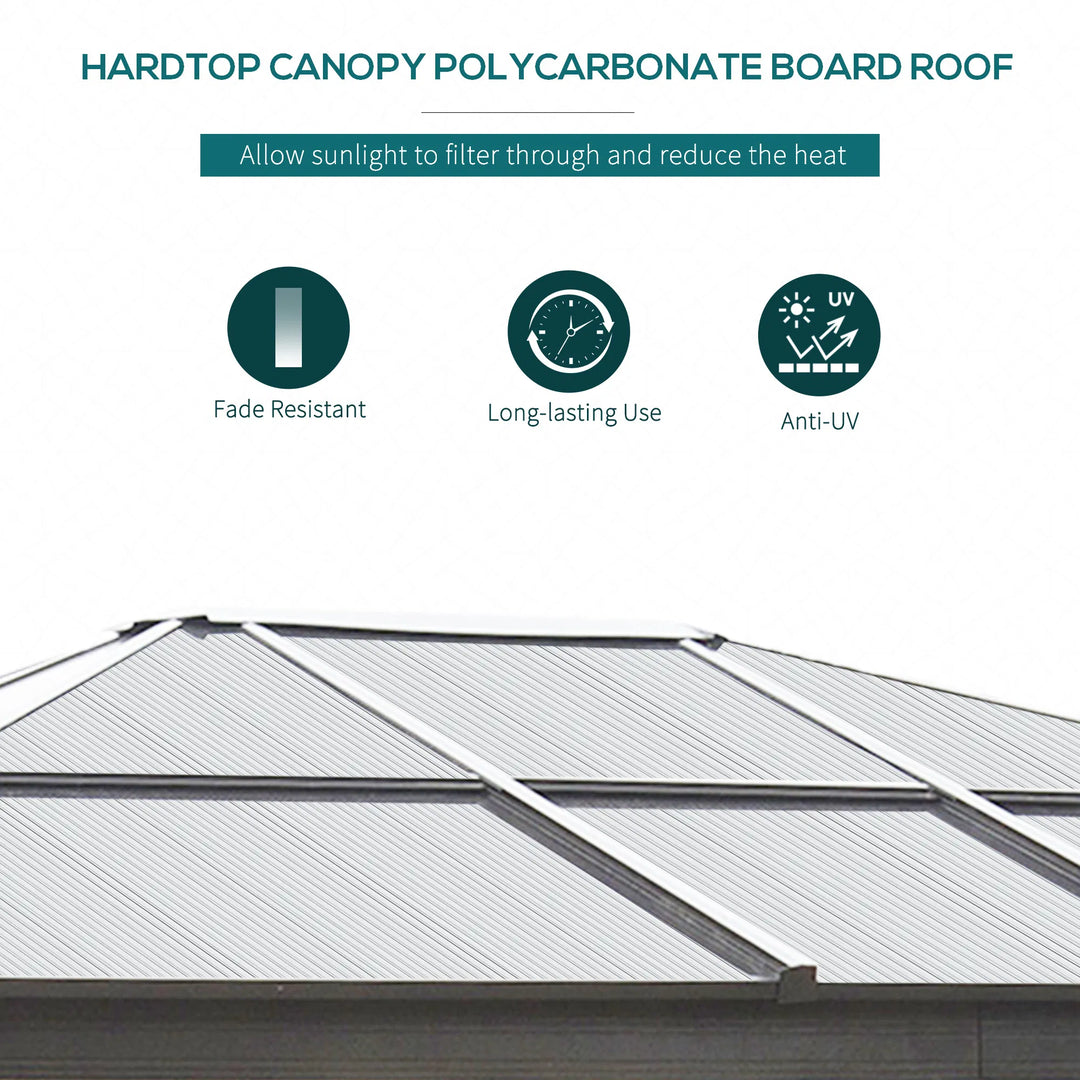 Exclusive 10' x 12' Hardtop Gazebo Canopy - Premium Polycarbonate Roof Aluminum Frame Permanent Pavilion