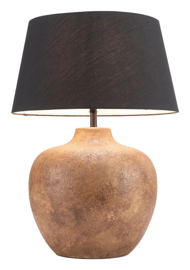 Premium  Basil Contemporary Ceramic Table Lamp in Matte Black