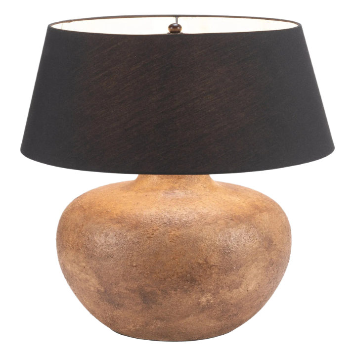 Premium  Basil Contemporary Ceramic Table Lamp in Matte Black