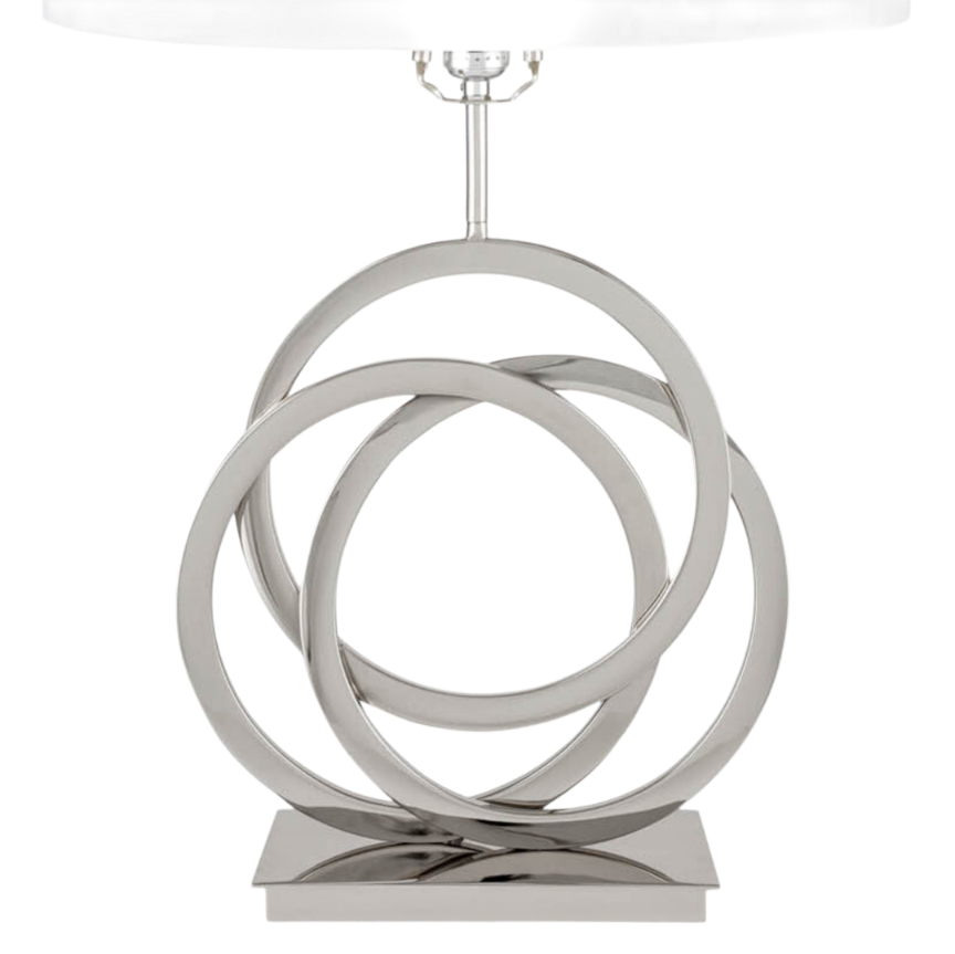 Chrome Circles Table Lamp  1 Light  USB Charger